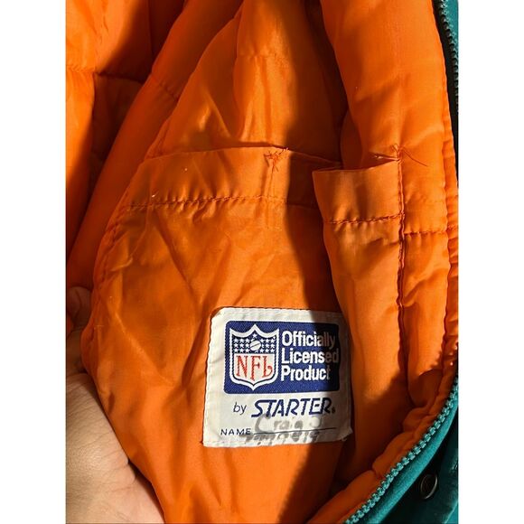 Vintage 90s Starter NFL Miami Dolphins Puffer Jacket - Picture 7 of 8